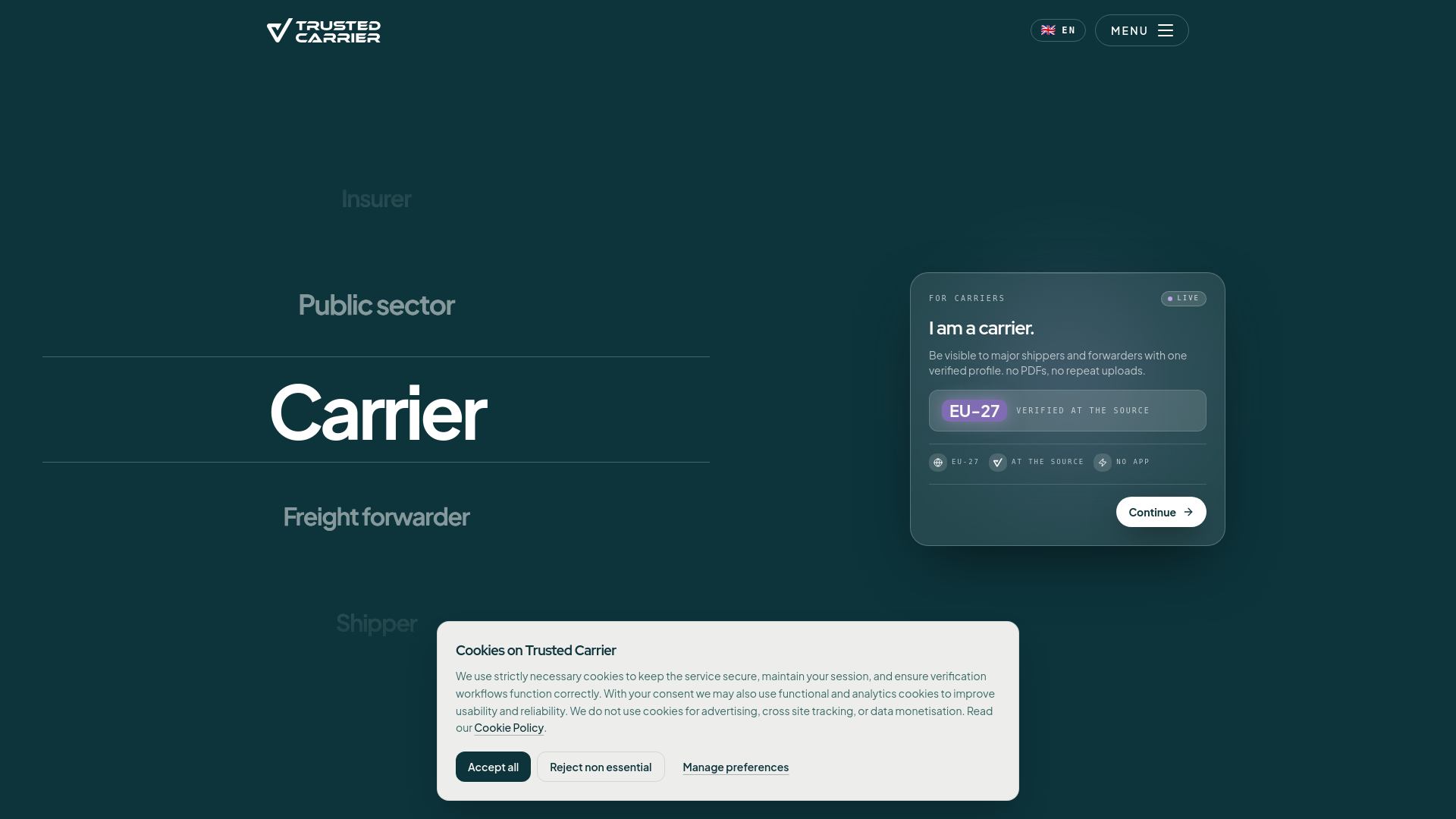 trusted-carrier website preview